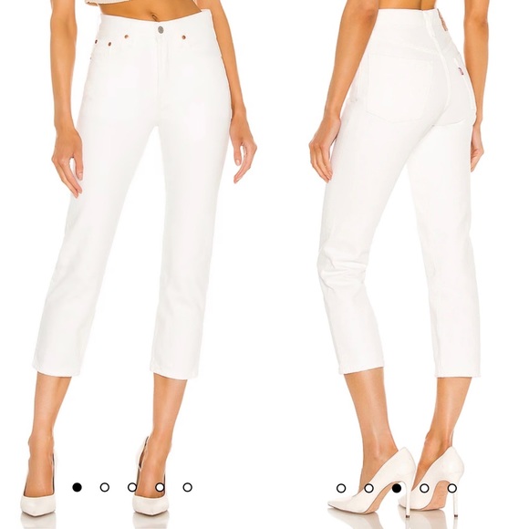 NWT Revolve Levi’s 501 Crop in Come Clean White High Rise Straight Leg Sz 31x26 - Picture 2 of 12